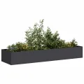 vidaXL Pflanzkübel Schwarz 280x80x40 cm Stahl, Pflanzschale, Garten-Garten-Pflanzkübel, Outdoor-Pflanzgefäß, Hochbeet, Pflanzgefäß, Blumenkasten - Thumbnail 4