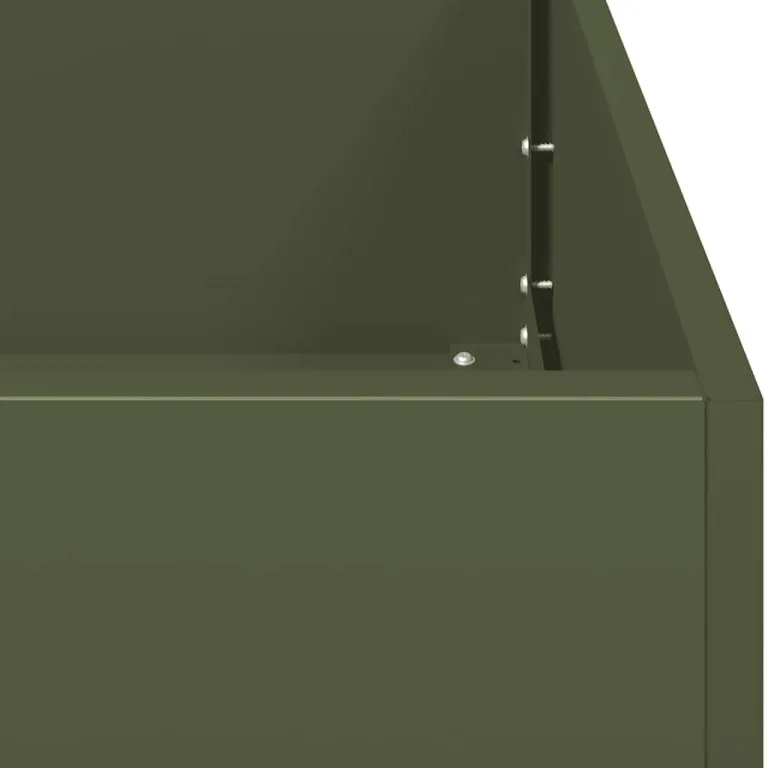 vidaXL Pflanzgefäß Olivgrün 80 x 80 x 80 cm aus Stahl, Pflanztopf, Pflanzenständer, Hochbeet, Blumenkasten, Pflanztablett – Bild 8