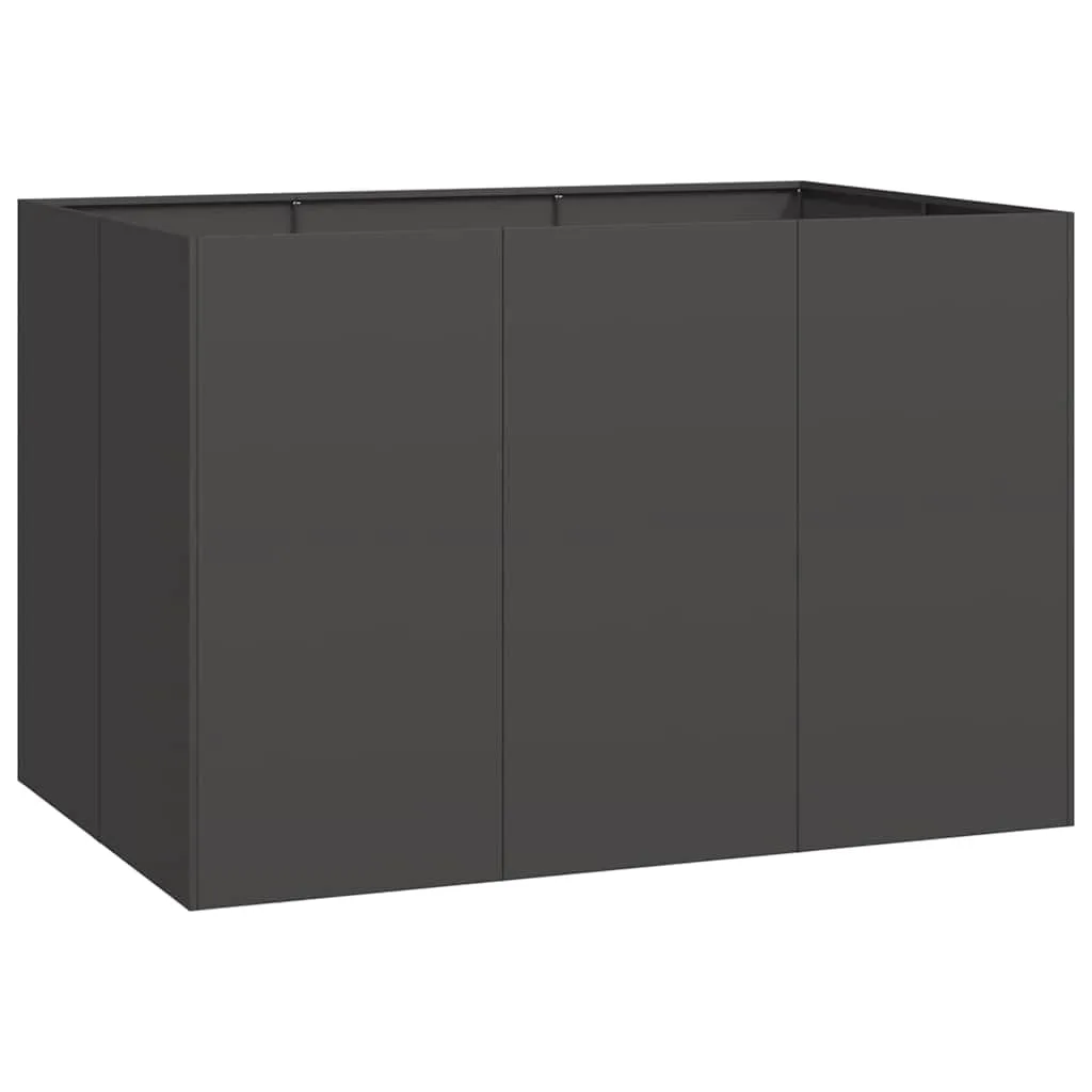 vidaXL Pflanzkübel Schwarz 120x80x80 cm Stahl, Pflanzschale, Garten-Garten-Pflanzkübel, Outdoor-Pflanzgefäß, Hochbeet, Pflanzgefäß, Blumenkasten - Bild 1