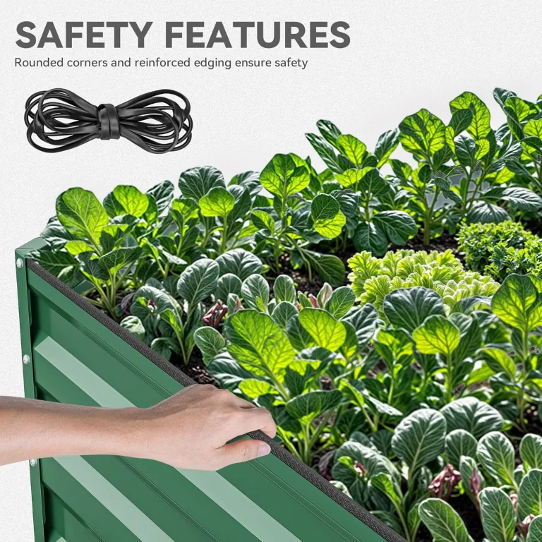 YITAHOME 2er-Set Hochbeet Metall 240x120x58cm, Hochbeete-Kit aus Verdicktem Zink-Aluminium-Magnesium-Edelstahl-Metall Hochbeete für Garten mit Stützstange & Handschuhe für Gemüse, Blumen (Grün) – Bild 6