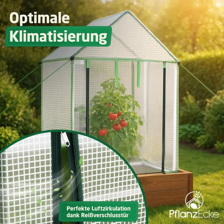 Tomatengewächshaus klein 70x50x100 cm – UV-beständiges Foliengewächshaus mit Erdnägeln & PVC-Folie | Stabiles Gewächshaus für Garten & Balkon | Grow-Zelt für Pflanzen | Greenhouse | Winter – Bild 4