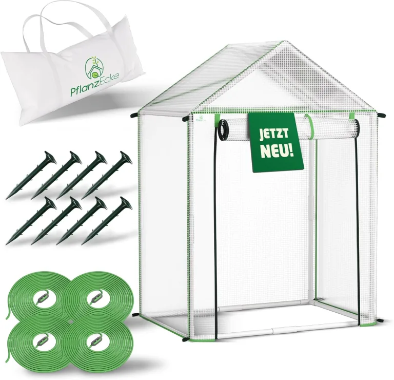 Tomatengewächshaus klein 70x50x100 cm – UV-beständiges Foliengewächshaus mit Erdnägeln & PVC-Folie | Stabiles Gewächshaus für Garten & Balkon | Grow-Zelt für Pflanzen | Greenhouse | Winter – Bild 6