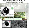 Outsunny Gewächshaus 3 x 2 x 2 m Foliengewächshaus mit 4 Fenster & Tür, Aufrollbar Seitenwänden, UV-beständiger Folientunnel Tomatenhaus mit verzinkten Stahlrahmen, Weiß - Thumbnail 5