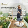 Outsunny Gewächshaus 3 x 2 x 2 m Foliengewächshaus mit 4 Fenster & Tür, Aufrollbar Seitenwänden, UV-beständiger Folientunnel Tomatenhaus mit verzinkten Stahlrahmen, Weiß - Thumbnail 8