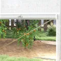 Outsunny Gewächshaus 3 x 2 x 2 m Foliengewächshaus mit 4 Fenster & Tür, Aufrollbar Seitenwänden, UV-beständiger Folientunnel Tomatenhaus mit verzinkten Stahlrahmen, Weiß - Thumbnail 9