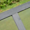 Outsunny Frühbeet Holz, Mini Gewächshaus 100 x 65 x 40 cm, Treibhaus mit Abdeckung, UV Schutz, lichtdurchlässig Frühbeetkasten, Winterfest Hochbeet für Garten, Grau - Thumbnail 6