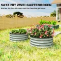 Outsunny 2er-Set Hochbeet aus Stahl, Pflanzbeet Frühbeet Gartenbeet Blumenkasten stapelbar, Pflanzkasten Gemüsebeet Ø60x30cm für Garten Balkon, Pflanzkübel für Blumen, Pflanzen, Gemüse - Thumbnail 3