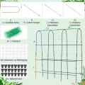 COSTWAY Gurke Rankgitter 180cm hoch, einstellbare Breite, Rankhilfe mit Ranknetz, Garten Gurkengitter Metall, Pflanzenspalier für Kletterpflanzen, Gitterspalier für Gurken Tomaten Efeu, inkl. Zubehör - Thumbnail 7