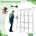 COSTWAY Gurke Rankgitter 180cm hoch, einstellbare Breite, Rankhilfe mit Ranknetz, Garten Gurkengitter Metall, Pflanzenspalier für Kletterpflanzen, Gitterspalier für Gurken Tomaten Efeu, inkl. Zubehör - Thumbnail 4