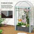 Outsunny Mini-Gewächshaus Gartengewächshaus Balkongewächshaus mit Pflanzsack und verstärkter Kunststoffhülle, Wintergewächshaus mit Rolltür, für Gemüse, Blumen, 89 x 50 x 152 cm, transparent - Thumbnail 7
