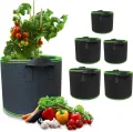Pflanzsack 5 Stück 12l 20l 30l Vliesstoff Pflanzbeutel Stofftopf, Verdickte Atmungsaktive Stofftöpfe mit Griffe für Tomaten Pflanzen Gemüse Blumen Erdbeeren Pflanzbeutel Gewächshaus Garten Grow Bag - Thumbnail 9