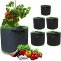Pflanzsack 5 Stück 12l 20l 30l Vliesstoff Pflanzbeutel Stofftopf, Verdickte Atmungsaktive Stofftöpfe mit Griffe für Tomaten Pflanzen Gemüse Blumen Erdbeeren Pflanzbeutel Gewächshaus Garten Grow Bag - Thumbnail 1