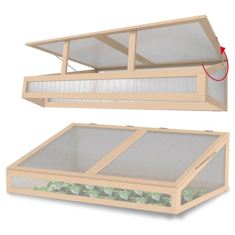 Schroth Home Hochbeet 120x80x20cm rechteckig 3 Stück - optional mit Rankhilfe- Palettenrahmen aus Holz - Hochbeet für Garten - faltbar - steckbar & stapelbar – Bild 9