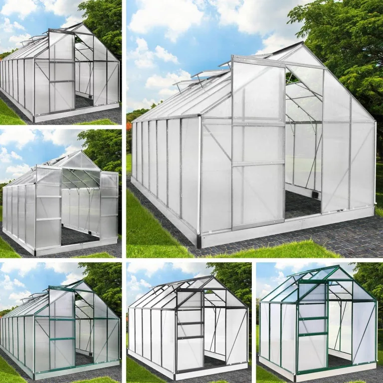 BRAST Gewächshaus Aluminium mit Fundament | 42 Modelle | 130x190x195cm - 490x250x235cm | TÜV geprüft | 6mm Hohlkammerplatten | rostfrei wetterfest temperaturbeständig | 130x190x195cm Silber – Bild 2