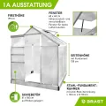 BRAST Gewächshaus Aluminium mit Fundament | 42 Modelle | 130x190x195cm - 490x250x235cm | TÜV geprüft | 6mm Hohlkammerplatten | rostfrei wetterfest temperaturbeständig | 130x190x195cm Silber - Thumbnail 6