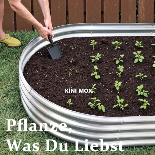 2 Stück Hochbeet Metall 240×120×29 cm Pflanzbeet Gartenbeet aus Verzinktem Stahl Pflanzkasten für Gemüse, Blumen, Kräuter, Oval, 240×120×29 cm (8x4x1 FT) 2Pcs Raised Bed – Bild 9