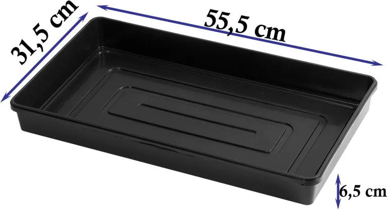 Gewächshaus-Wanne 55,5x31,5x6,5 cm, 10 Stück, Pflanzschale Kunststoff, Transportschale, Anzuchtschalen ohne Bodenlöcher - Ideal für Pflanzen, Anzuchten, Garten – Bild 5