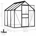 Begehbares Gewächshaus aus Polycarbonat mit Aluminium Fundamentrahmen für Garten 190x190x202cm 3,61m² Grow House mit Fundament Bodenbefestigung für Pflanzen und Gartenhaus - Thumbnail 5