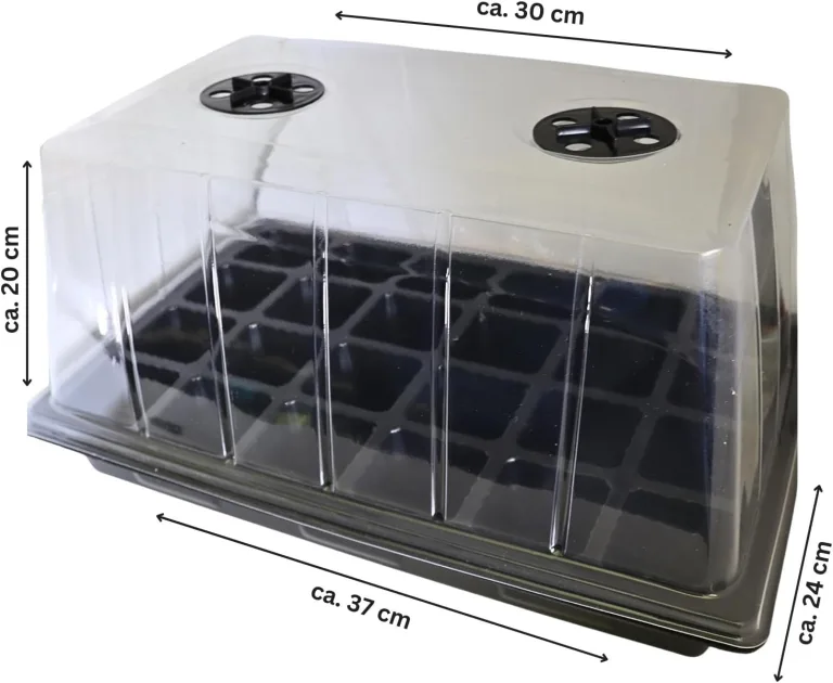 Zimmergewächshaus zur Pflanzenanzucht, Größe ca. 37x 24x 20 cm Hochwertiger Kunststoff mit transparentem Deckel Perfekt für Hobbygärtner Pflanzen Anzuchtkasten mit hoher Wachstumsfreiheit – Bild 2