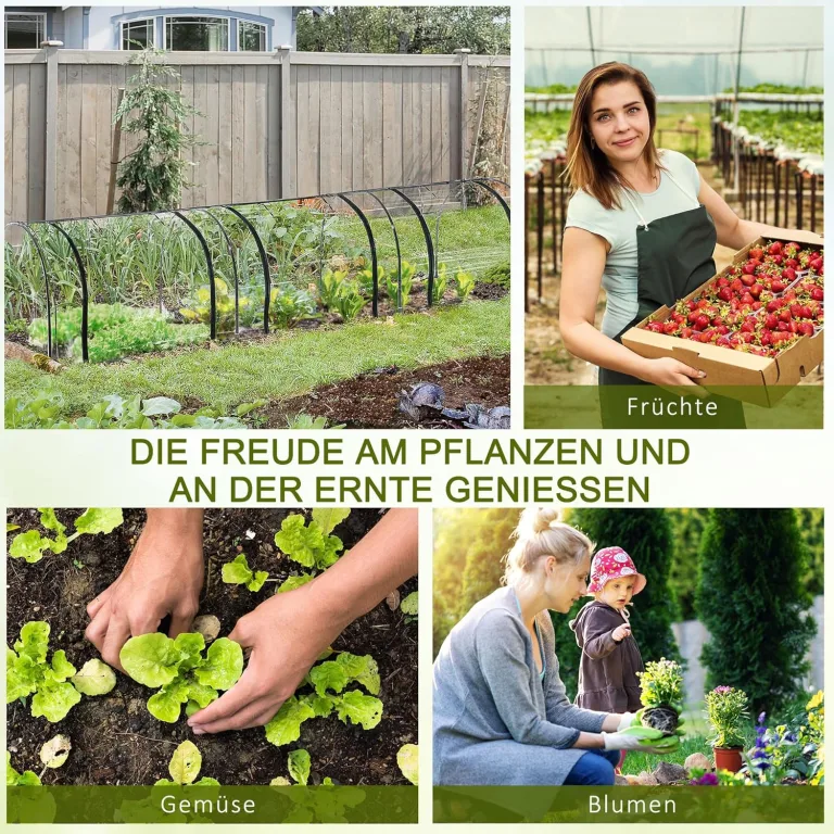 Outsunny Gewächshaus mit Tür, Foliengewächshaus aus Stahl, Treibhaus für Balkon, Garten, Tomatenhaus 350x100x80cm, Tomatengewächshaus für Tomaten, Gemüse, Blumen, Pflanzen, Transparent+Grün – Bild 7
