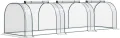 Outsunny Gewächshaus mit Tür, Foliengewächshaus aus Stahl, Treibhaus für Balkon, Garten, Tomatenhaus 350x100x80cm, Tomatengewächshaus für Tomaten, Gemüse, Blumen, Pflanzen, Transparent+Grün - Thumbnail 1