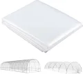 Outsunny Gewächshausfolie 6x10 m wasserdicht Gartenfolie mit UV Schutz, Extra Dick Reißfest Folie aus Kunststoff, Abdeckplane für Treibhaus Folientunnel, Tunnelfolie für Außenbereich Transparent - Thumbnail 1