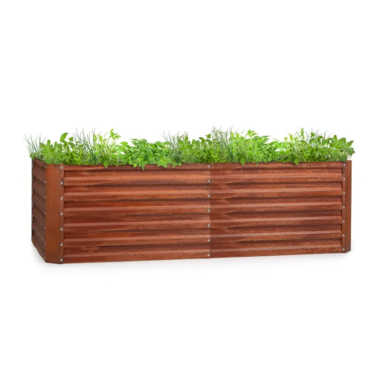Blumfeldt High Grow Straight Hochbeet, Ergonomisches 1.800 L Rechteckiges Hochbeet Aus Wetterfestem Galvalume-Stahl Für Blumen, Kräuter & Gemüse – Rostbeständig, Offene Bodenstruktur, Einfacher Aufbau – Bild 9