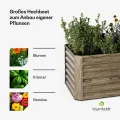 Blumfeldt High Grow Straight Hochbeet, Ergonomisches 972L Hochbeet Metall Holzoptik, Wetterfester Verzinkter Stahl Für Blumen, Kräuter & Gemüse – Rostbeständig, Offene Bodenstruktur & Einfache Montage - Thumbnail 4