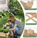 COSTWAY Hochbeet Holz, Gartenbeet mit 2 Pflanzkästen und Trennwänden, Kräuterbeet für Garten Balkon Hof Terrasse, Pflanzbeet Blumenbeet Tannenholz, 228 x 62 x 25 cm (Natur) - Thumbnail 6
