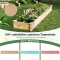 COSTWAY Hochbeet Holz, Gartenbeet mit 2 Pflanzkästen und Trennwänden, Kräuterbeet für Garten Balkon Hof Terrasse, Pflanzbeet Blumenbeet Tannenholz, 228 x 62 x 25 cm (Natur) - Thumbnail 4