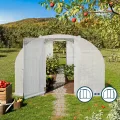 TOOLPORT Foliengewächshaus Gewächshaus 4x6m Premium mit schwenkbarer Türkonstruktion PE-Plane 180 g/m² weiß transparent - Thumbnail 3