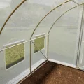 TOOLPORT Foliengewächshaus Gewächshaus 4x6m Premium mit schwenkbarer Türkonstruktion PE-Plane 180 g/m² weiß transparent - Thumbnail 4