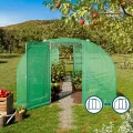 TOOLPORT Foliengewächshaus Gewächshaus 3x4m Premium mit schwenkbarer Türkonstruktion PE-Plane 180 g/m² grün transparent - Thumbnail 3