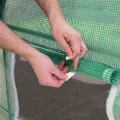 TOOLPORT Foliengewächshaus Gewächshaus 3x4m Premium mit schwenkbarer Türkonstruktion PE-Plane 180 g/m² grün transparent - Thumbnail 8