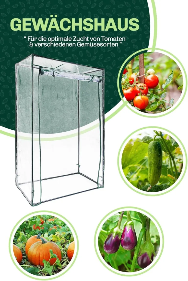 Foliengewächshaus 50x100x150 cm – Winterfestes Gewächshaus für Tomaten und anderes Gemüse – Stabiler Schutz aus PVC für Gartenpflanzen, Minigewächshaus für den Winter- und Jahreszeitenanbau – Bild 4