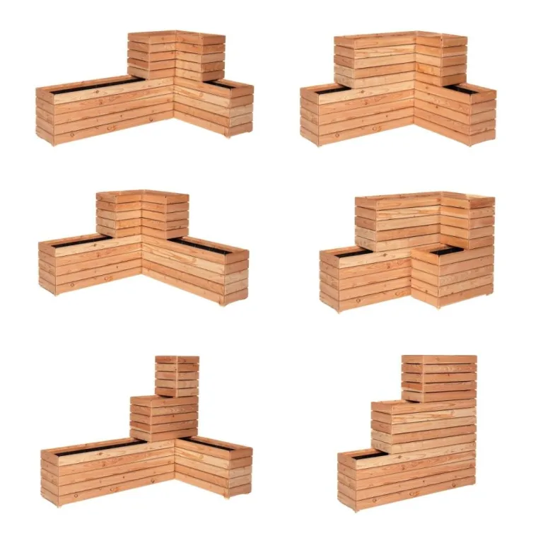Mega Holz Pflanzkübel MODULO 60x30x39 cm (BxTxH) - wetterfester Blumenkasten aus heimischen Lärchenholz - Blumenkübel aus witterungsbeständiger Lärche für Garten, Terrasse und Balkon, Modular, Holz – Bild 7