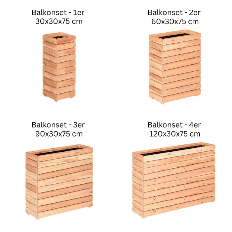Mega Holz Pflanzkübel MODULO 60x30x39 cm (BxTxH) - wetterfester Blumenkasten aus heimischen Lärchenholz - Blumenkübel aus witterungsbeständiger Lärche für Garten, Terrasse und Balkon, Modular, Holz – Bild 9