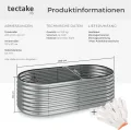 tectake® Hochbeet Metall, Hochbeete-Kit für Beet, Hochbeet Garten, wetterfest, Pflanzkasten, Kräuterbeet, Frühbeet, Gemüsebeet, Pflanzenbeet, zur Anzucht, als Blumenkasten - 942l, 200 x 100 x 60 cm - Thumbnail 6
