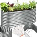 tectake® Hochbeet Metall, Hochbeete-Kit für Beet, Hochbeet Garten, wetterfest, Pflanzkasten, Kräuterbeet, Frühbeet, Gemüsebeet, Pflanzenbeet, zur Anzucht, als Blumenkasten - 1257l, 200 x 100 x 80 cm - Thumbnail 1