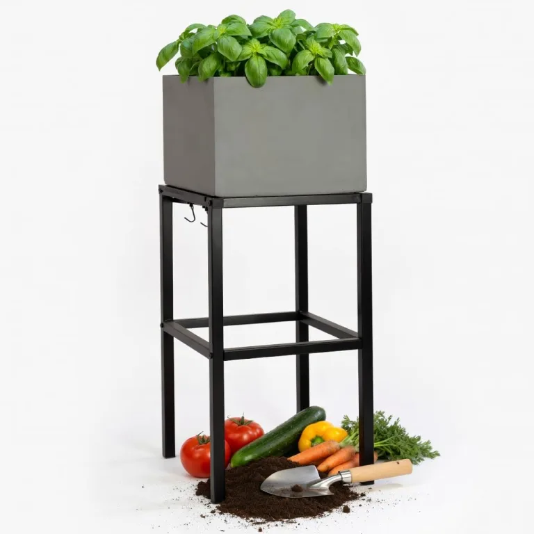 Pflanzwerk Pflanzkübel Hochbeet Gestell Elevate 60x28cm für Garten Terrasse und Balkon Blumenkübel - Pulverbeschichteter Edelstahl - Rostfrei - Premiumqualität - Frostsicher - 2 Jahre Garantie – Bild 1