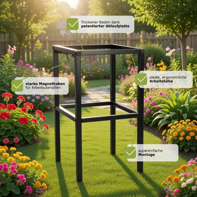Pflanzwerk Pflanzkübel Hochbeet Gestell Elevate 60x34cm für Garten Terrasse und Balkon Blumenkübel - Pulverbeschichteter Edelstahl - Rostfrei - Premiumqualität - Frostsicher - 2 Jahre Garantie – Bild 2