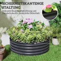Outsunny Hochbeet aus Stahl, Pflanzbeet Frühbeet Gartenbeet stapelbar Blumenkasten steckbar Pflanzkasten 120x120x43cm Gemüsebeet für Garten Balkon Terrasse, Pflanzkübel für Blumen, Pflanzen - Thumbnail 6