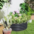 Outsunny Hochbeet aus Stahl, Pflanzbeet Frühbeet Gartenbeet stapelbar Blumenkasten steckbar Pflanzkasten 120x120x43cm Gemüsebeet für Garten Balkon Terrasse, Pflanzkübel für Blumen, Pflanzen - Thumbnail 9