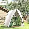 Outsunny Gewächshaus mit Rolltür, 2 Fernster, winterfest Foliengewächshaus aus Stahl, Treibhaus für Balkon, Garten, Tomatenhaus 180 x 180 x 200 cm, Tomatengewächshaus für Tomaten, Gemüse, Blumen, Weiß – Bild 2
