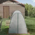 Outsunny Gewächshaus mit Rolltür, 2 Fernster, winterfest Foliengewächshaus aus Stahl, Treibhaus für Balkon, Garten, Tomatenhaus 180 x 180 x 200 cm, Tomatengewächshaus für Tomaten, Gemüse, Blumen, Weiß - Thumbnail 4