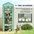Outsunny Gewächshaus mit Rolltür, Regale, Winterfest Foliengewächshaus aus Stahl, Treibhaus für Balkon, Garten, Tomatenhaus 69 x 49 x 193 cm, Tomatengewächshaus für Tomaten, Blumen, Grün - Thumbnail 4