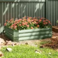 Outsunny Hochbeet aus Stahl, Pflanzbeet Frühbeet Gartenbeet Blumenkasten stapelbar, Pflanzkasten Gemüsebeet 120x90x30cm für Garten Balkon, Pflanzkübel für Blumen, Pflanzen, Gemüse - Thumbnail 6