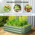 Outsunny Hochbeet aus Stahl, Pflanzbeet Frühbeet Gartenbeet Blumenkasten stapelbar, Pflanzkasten Gemüsebeet 120x90x30cm für Garten Balkon, Pflanzkübel für Blumen, Pflanzen, Gemüse - Thumbnail 3