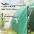 Outsunny Gewächshaus 300x600x200cm Foliengewächshaus Tomatenhaus mit Tür, 12 Fenster, Folientunnel aus verzinktem Stahl, 170g/m² PE, stabiles pflanztunnel, Treibhaus inkl. Erdanker & Seilen, Grün - Thumbnail 3