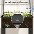 Outsunny Hochbeet mit Abdeckung, erhöhtes Kräuterbeet mit Ablauflöchern, Pflanzkasten aus Metall, wetterbeständig Gemüsebeet, Gartenbeet, Pflanzbeet für Garten, Balkon, 60 x 60 x 120 cm, Schwarz - Thumbnail 5